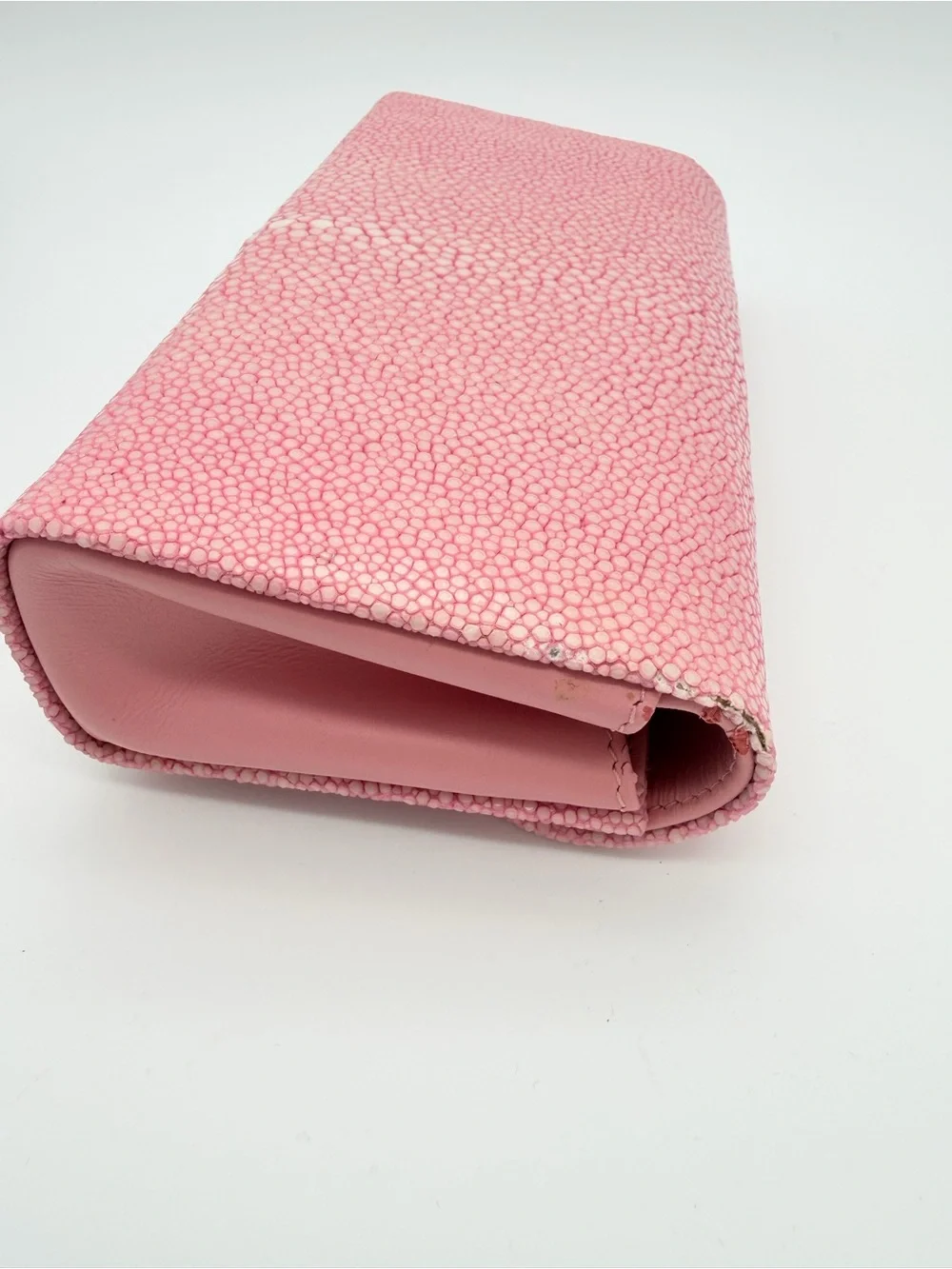 J. Markell Pink Baby Grande Stingray Leather Clutch Crossbody